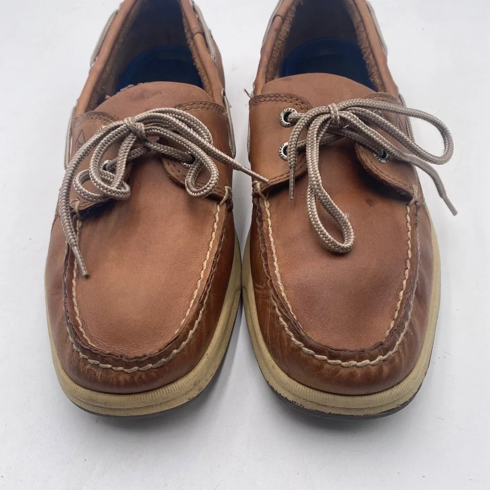Sperry Top-Sider Billfish Boat Shoes Mens 10.5 M Tan Brown Leather Mesh Nautical